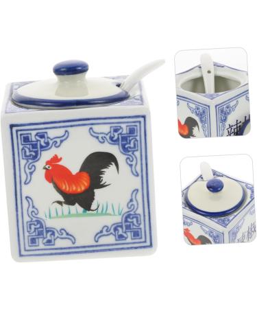 Zerodeko Container Durable Holder Pot Pattern Pepper Chili Home Unique Accessory Kitchen Creative Storage Rooster - Buy Online on GoSupps.com