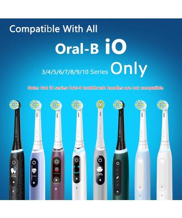 Toothbrush Heads Compatible with Braun Oral-B iO - Soft Replacement Heads for Oral-B IO 3 4 5 6 7 8 9 10 Series - 4 Pack - International Shipping Available - Buy Online on GoSupps.com