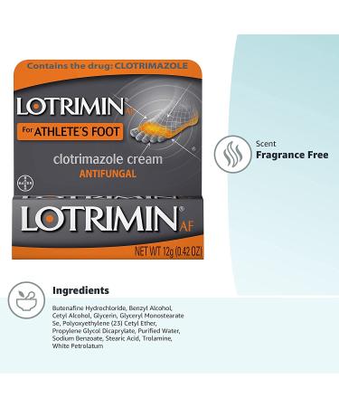 Lotrimin AF Cream 1% Clotrimazole Antifungal Treatment 0.42 oz - Athlete's Foot, Jock Itch, Ringworm - Clinically Proven Effective - Buy Online on GoSupps.com