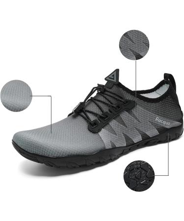 Racqua Water Shoes - Quick Dry Gradient Aqua Shoes - 11 Women/10 Men - HD131M Grey/Black - Buy Online on GoSupps.com