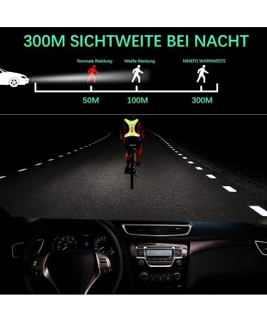 Ninefo Reflector Safety Vest for Jogging & Biking | Adjustable Light-Up Warning Vest with 2 Reflecting Tapes - Buy Online on GoSupps.com