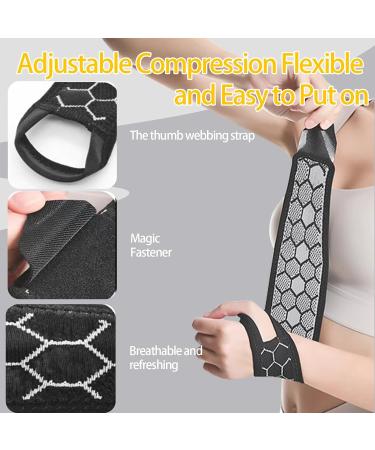 Carpal Tunnel Wrist Brace - Adjustable Compression Support Strap for Men & Women | Elastic Wrist Wraps for Sports Weightlifting & Arthritis Relief - Buy Online on GoSupps.com