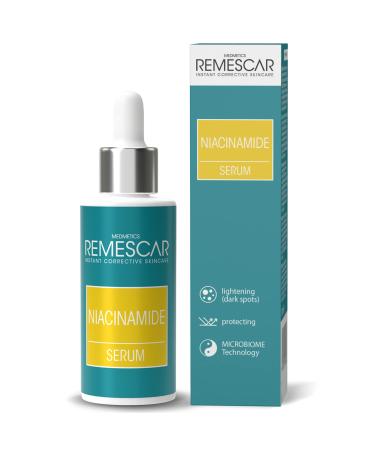 Remescar Niacinamide Serum 30ml - 10% Niacinamide Facial Serum for an Even Complexion - Reduces Pigment Stains Tightens Pores Strengthens Skin Barrier - Lightening Dark Spots