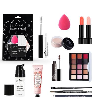 RoseFlower 12 Pcs Makeup Set with Gift Bag - Professional Cosmetic Kit with Primer, Eyeshadow Palette, Lipstick, Eyebrow Pencil, Hand Cream - Ideal for Girls Birthday & Xmas Gift - Buy Online on GoSupps.com