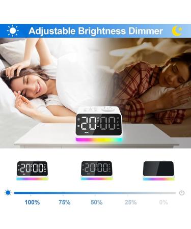 JALL Digital Alarm Clock with FM Radio for Bedroom, 8 Colors Night Light with 2 Charging Port, Sleep Sound Machines with Timer, Dual Alarm, Loud Alarm and Easy to Use for Seniors and Kids as Gift - Buy Online on GoSupps.com
