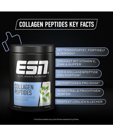 ESN Collagen Peptides 300g - Natural Joint Stability & Skin Elasticity Support | Made in Germany Tested Quality Single Portions - Buy Online on GoSupps.com