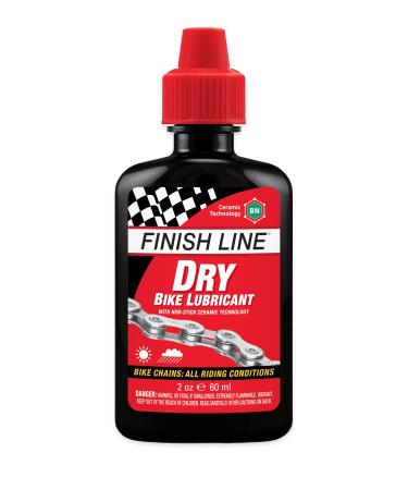 Finish Line DRY Teflon Bicycle Chain Lube 2oz Drip Squeeze Bottle , Black