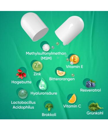 WeightWorld Vegan Collagen Complex Capsules With Hyaluronic Acid Zinc MSM Vitamins C and E Resveratrol  - Boost for Skin, Hair  Nails and Collagen Formation in Body - 180 Capsules - Buy Online on GoSupps.com