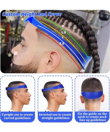 Jeffdad Collar Shaving Template & Hair Trimming Guide - Adjustable Curved Silicone Straps for DIY Men's Self-Hairing - Easy to Use & Portable (Blue) - Buy Online on GoSupps.com