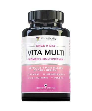 VITA Multi Multivitamin for Women: Women s Daily Multi-Vitamin Supplement with DIM Iodine Ashwagandha | Supports Youthful Complexion Healthy Cortisol and Estrogen Balance - 30 Day Supply
