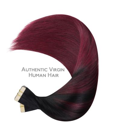 Buy If-of-Hearted Real Hair Tape Extensions - 40PCs 60g 10 Inches Black to Burgundy - Invisible & Seamless Hair Extensions - Buy Online on GoSupps.com