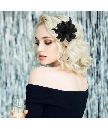Sibba Flower Hats Clip & Hair Accessories Set | Black Flower Hair Clips for Tea Parties Weddings & Special Occasions - Perfect Gifts for Ladies & Girls - Buy Online on GoSupps.com