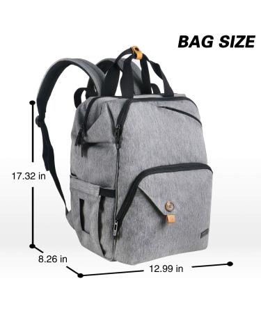 Hap Tim Baby Wrap Backpack Diaper Bag | Multifunctional Designer Bag | Large Capacity Waterproof & Isolated Pockets | Travel Backpack for Parents (EU-7340-G) - Gray - Buy Online on GoSupps.com