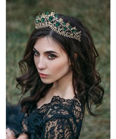 SWEETV Emerald Green Bridal Crown Princess Tiara Headband - Costume Party Accessories - Buy Online on GoSupps.com
