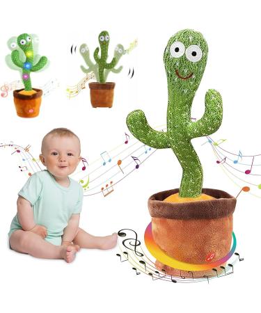 SGM GT-301 Dancing Talking Cactus for Boys Girls Singing Cactus Record and Repeat Cactus plush Children's Gifts Educational Toys Learning Toys Electronic Light Up Plush