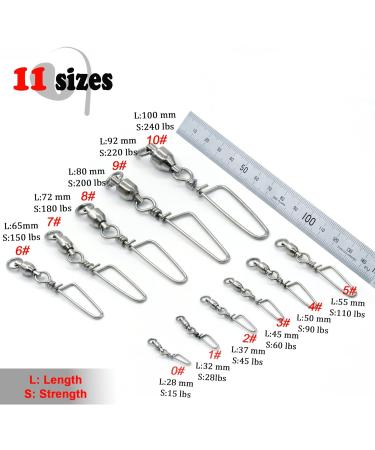 FishTrip Stainless Steel Ball Bearing Fishing Swivels with Snaps Coastlock 30 Pack - Ideal for Saltwater and Freshwater Fishing - #0-10# Size Range - 30pcs - Buy Online on GoSupps.com