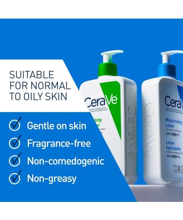 CeraVe Daily Face Wash and Lotion BUNDLE Hydrating Face Cleanser and Moisturizing Lotion with Hyaluronic Acid for All Day Hydration. Suitable for Normal to Dry Skin. Fragrance Free 2x473ml - Buy Online on GoSupps.com