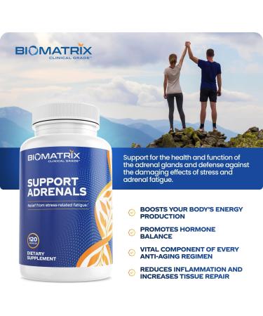 Adrenal Fatigue Supplement with Cortisol Support and Energy Boost - 120 Vegetarian Capsules - Buy Online on GoSupps.com