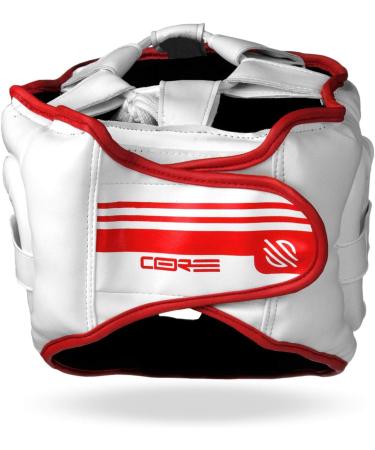 Sanabul Core Series Boxing MMA Kickboxing Head Gear - White/Red (Large-X-Large) - Buy Online on GoSupps.com