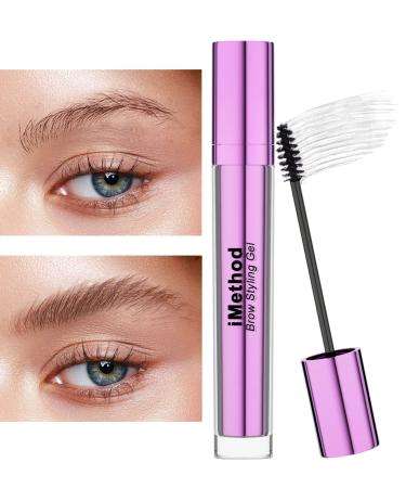 iMethod Eyebrow Gel Clear - Clear Brow Gel for Defined  Fuller & Natural Look Brow  Eyebrow Glue  Eyebrow Mascara  Eye Brow Gel  Eyebrow Wax  Brow Soap  Eyebrow Makeup  Long-lasting