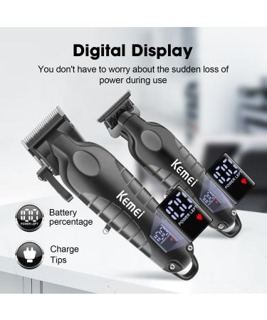 Buy Kemei Professional Cordless Hair Clipper & Trimmer Set for Men | Electric Beard Trimmer with LCD Display - KM-2290 & KM-2293 | International Shipping Available - Buy Online on GoSupps.com