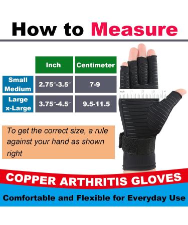 Copper Compression Arthritis Gloves with Adjustable Wrist Strap - Small/Medium (2 Pairs) - Buy Online on GoSupps.com