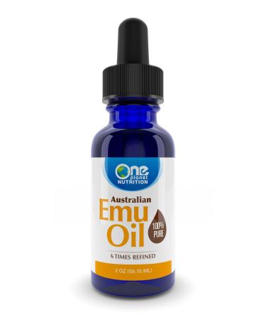 Pure & Low Odor Australian Emu Oil 6 Times Refined Cold Pressed Emu Skin Oil For Face & Hair Natural Fragrance-Free Skin Care Oil Vitamin Non-GMO (2oz)
