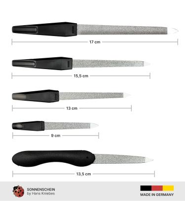 SONNENSCHEIN by Hans Kniebes Set of 5 Sapphire Nail Files Coarse/Fine for Manicure and Pedicure Black - Buy Online on GoSupps.com