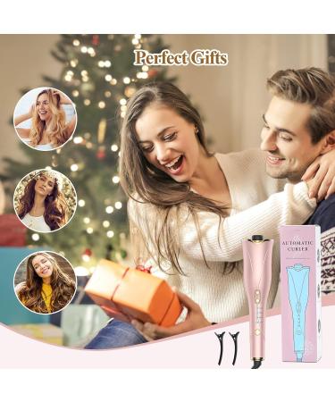 Auto Hair Curler - Automatic Curling Iron Wand with Rotating Barrel 4 Temps & 3 Timer Settings - Dual Voltage Fast Heating Gold - Buy Online on GoSupps.com