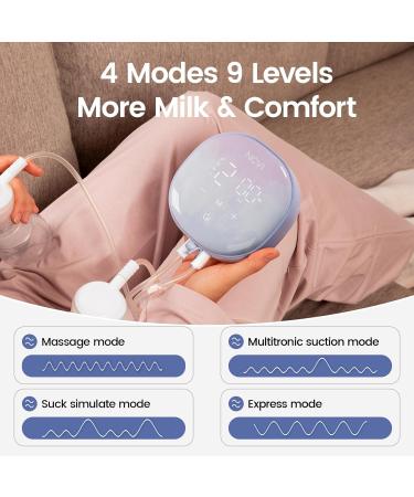 NCVI Double Electric Breast Pump 8122 - 4 Modes, 9 Levels, Rechargeable, Ultra-Quiet - LED Touchscreen Blue - Ideal for Home & Travel - Buy Online on GoSupps.com