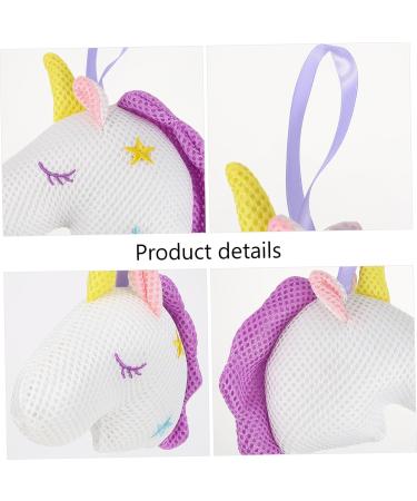 Housoutil Unicorn Bath Unicorn Mesh Shower Balls Baby Cleaning Toys Bath Toys for Kids Bath Sponge Kids Baby Loofah Bath Sponge Bath Mesh Ball Pouf Pillow Bubble Net Travel Cartoon White - Buy Online on GoSupps.com