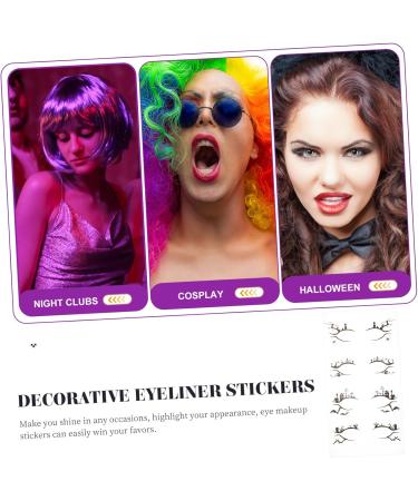 Mikinona 4 Pairs Halloween Eyeliner Stickers Decor Eyeshadow Temporary Eye Makeup Stickers Eye Makeup Tools - Buy Online on GoSupps.com