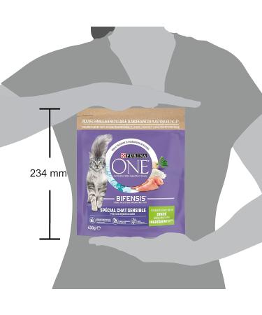 PURINA ONE Bifensis Sensitive Cat Food with Turkey for Adult Cats 450 g Bag | Pack of 10 - Buy Online on GoSupps.com