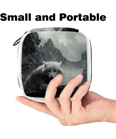 Vintage Animal Wolf Color Sanitary Napkin Tampon Storage Bag | Period Pad Makeup Pouch - GIAPB 3661 - Buy Online on GoSupps.com