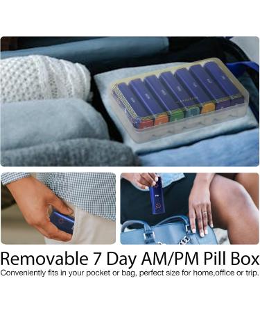Buy Metal Weekly Pill Organizer - Portable Aluminium 7 Day Case for AM/PM Vitamins & Supplements | International Shipping - Buy Online on GoSupps.com
