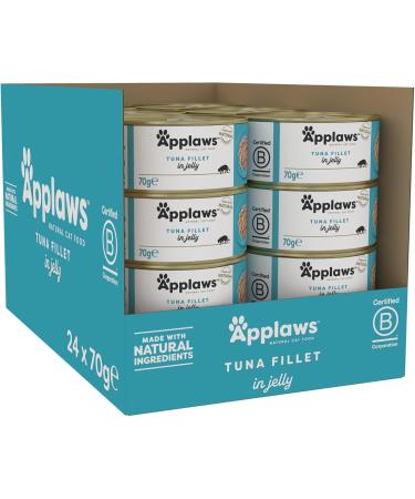 Applaws Natur Tuna Fillet with Salmon in Jelly - 24 x 70g Premium Wet Food for Adults - 1.68 kg Pack - Buy Online on GoSupps.com
