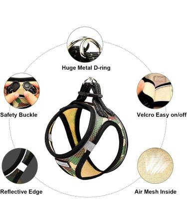 Suredoo Dog Harness with Leash - Reflective Anti-Train Chest Harness for Small Dogs Puppies & Cats (XS Camo Green) | International Shipping - Buy Online on GoSupps.com