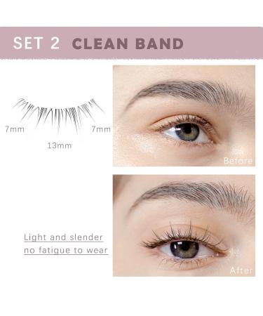 10 Pairs Manga Lashes - Japanese Style Natural 3D Eyelashes with Clear Band for Cosplay Makeup | Short & Lightweight (Pack of 1 - Buy Online on GoSupps.com