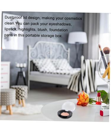 Healeved 8pcs Eye Shadow Blank Sample Containers Blusher Powder Trays Packing Box Plastic Cosmetic Travel 3.5x1.5cm Black - Buy Online on GoSupps.com