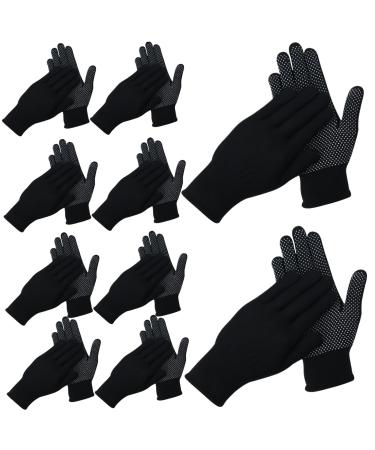 Mechanic Gloves Work Gloves 10 Pairs Non-Slip Breathable Mechanic Gloves Nylon Gardening Gloves with Wrist Brace Elastic Stainproof Seamless Knit Gloves