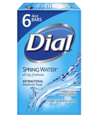 Dial Antibacterial Bar Soap Spring Water 4 Ounce 72 Bars Spring Water 24 Ounce (Pack of 12)