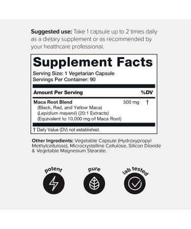 Toniiq Wildcrafted Maca Root - Ultra High Strength 90 Capsules | Boost Energy & Vitality - Buy Online on GoSupps.com