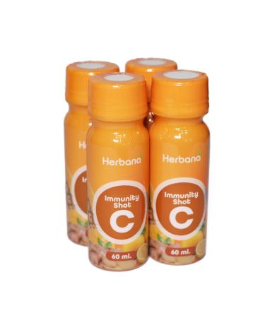 Immunity Shot Organic Ginger Turmeric Orange Pineapple Lemon - Cold Pressed Shots for All Natural Immune & Digestive Support (Pack of 4) 2 Fl Oz (Pack of 4)
