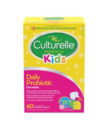 Culturelle Kids Daily Probiotic Chewable for Kids With 100% Naturally Sourced Lactobacillus GG Strain Most Clinically Studied Probiotic Pediatrician Recommended Berry Flavor 60 Count Chews