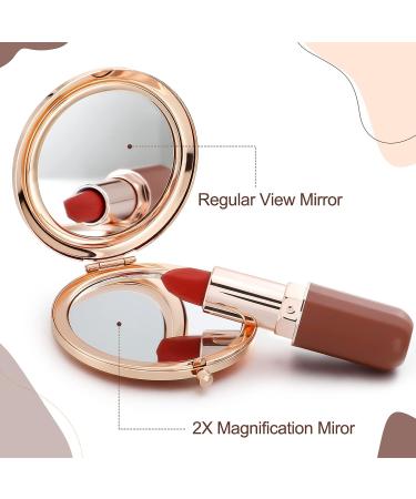 Chunful 3-Piece Magnifying Compact Cosmetic Mirror Set | 2.75 Inch Round Pocket Makeup Mirror | Travel Handheld Compact Mirror | Engraved Purse Mirrors with Inspirational Quote | Rose Gold - Buy Online on GoSupps.com