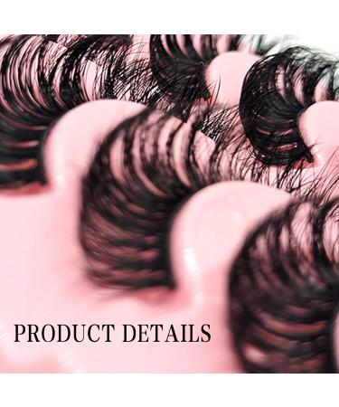 10 Pairs False Eyelashes Russian Strip Lashes Invisible Band Natural Look Fluffy Wispy Faux Mink Lashes Wispy Fluffy 3D Effect Hybrid Strip Lashes - Buy Online on GoSupps.com