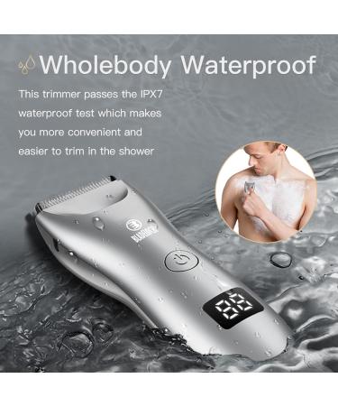 Men's Electric Body Trimmer - Skin-Safe Ceramic Blade, Pubic Groin Hair Trimmer, Waterproof & Rechargeable - With LED Light & Charging Dock - Buy Online on GoSupps.com