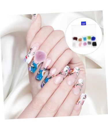 FRCOLOR Nail Polish Kit Boxes set charms puff puff Ornaments fluffy charms supplies brush velvet hairy 3d Decoration - Buy Online on GoSupps.com