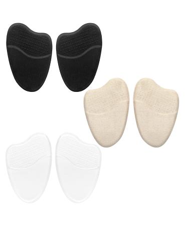 WLLHYF 3 Pairs Metatarsal Pads Ball of Foot Cushions Heel Non-Slip and Comfortable Pads Reusable Shoe Gel Cushion High Heel Inserts Support Relieves Foot Pain for Men Women