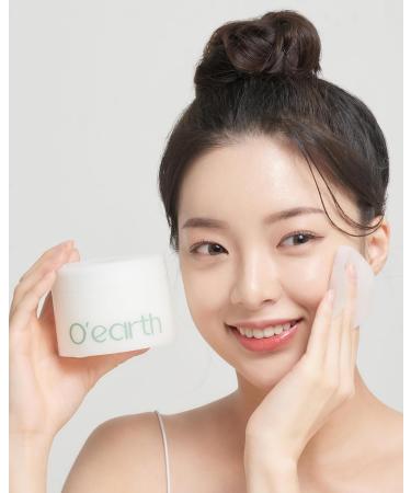 O EARTH Mild Calming Vegan Toner Pad - Exfoliating Soothing Moisturizing with Halla Mountain Dandelions & Hyaluronic Acid - EWG Green Certified 60 Sheets - International Shipping Available - Buy Online on GoSupps.com
